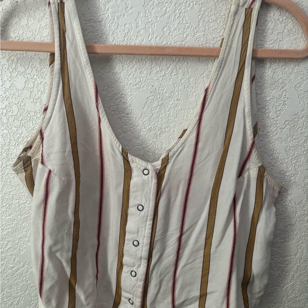 RVCA Striped Snap Button-Down Women's Backless Top